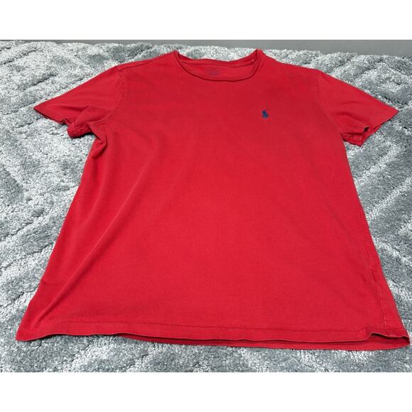 Polo Ralph Lauren Shirt Mens Small Red Navy Pony Logo Tagless Short Sleeve - Picture 1 of 5